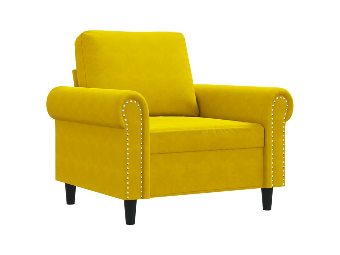 Poltrona VIDAXL veludo amarelo (60 cm)