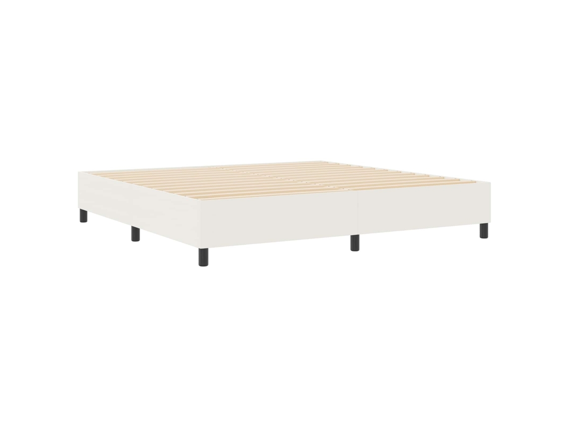Cama De Casal | Camas Para Quarto | Estrado De Cama Plataforma Creme 200 X 200 Cm Tecido