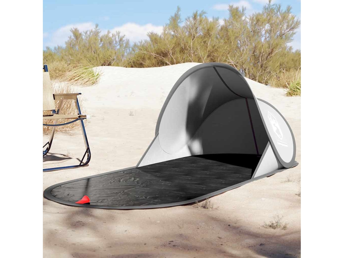 Vidaxl Tenda De Praia Pop-up Impermeável Cinzento