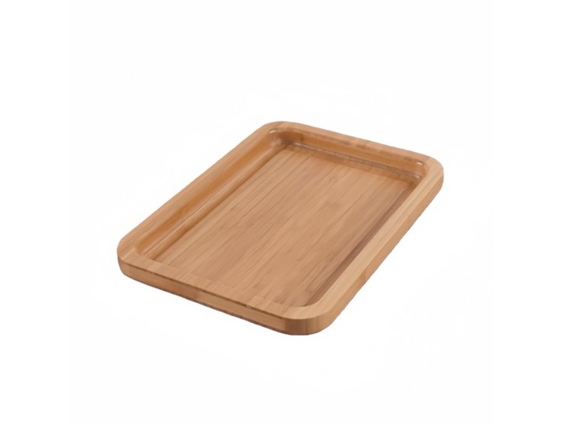 1 Peça - Bandeja Retangular Pequena - Bambu - Para Chá E Fruta - Hotel/restaurante - 28x19,8x2 Cm - Natural