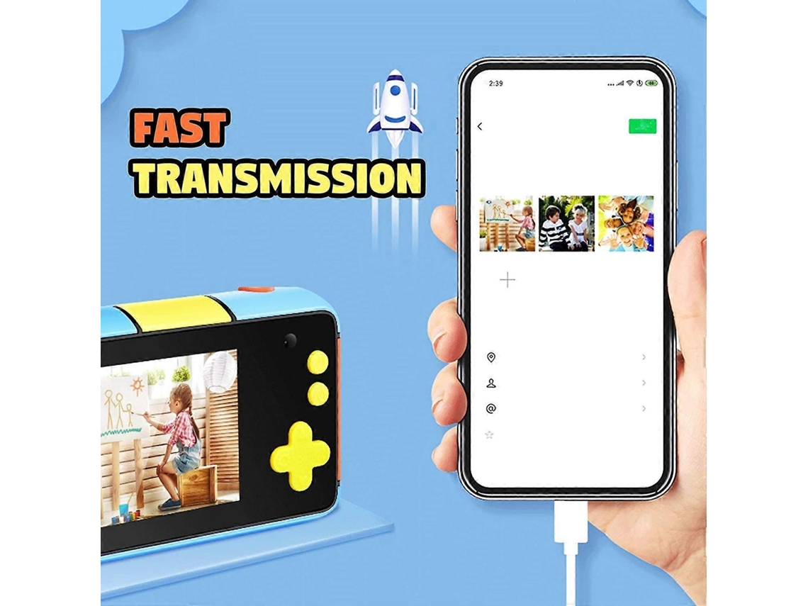 Máquina Fotográfica Digital Compacta Para Crianças Com Ecrã De 2,4 Polegadas E Gravação De Vídeo, Azul