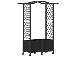Conjunto 1 Canteiro De Jardim Elevado Vidaxl Preto Polipropileno (125 X 40 X 144 Cm)