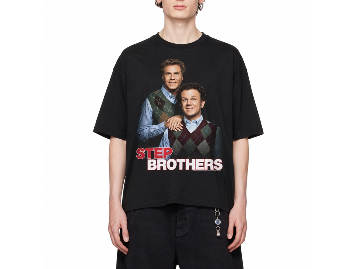 Rockinstone Step Brothers Movie Full Color Black Adult T-shirt Size:xl