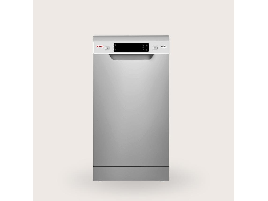 Máquina De Lavar Loiça Evvo D3x Slim (45 Cm), 10 Vagas, 8 Programas, Aço Inoxidável, 450 Mm De Largura