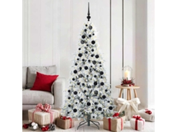 Vidaxl Árvore De Natal Articulada Artificial Branco 180 Cm Pe E Pvc