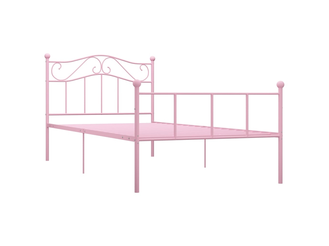 Estrutura de Cama 90x200 Cm Metal Rosa MAISON EXCLUSIVE