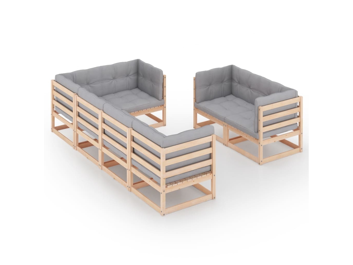 Garden Lounge Set, Garden Lounge Sets Vidaxl Cinzeto Madeira De Pinho (n/a)