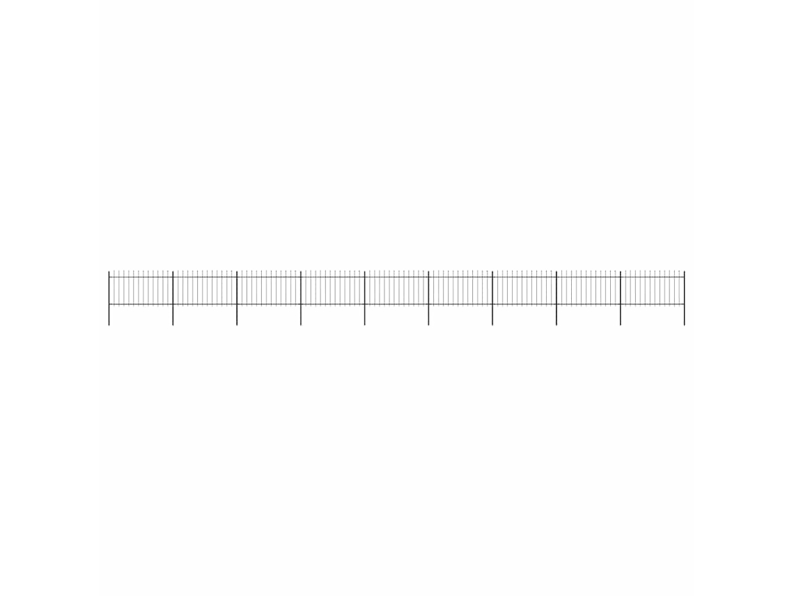 Vidaxl Cerca De Jardim Com Topo Em Forma De Lança Em Aço 1603,5x100 Cm, Preta