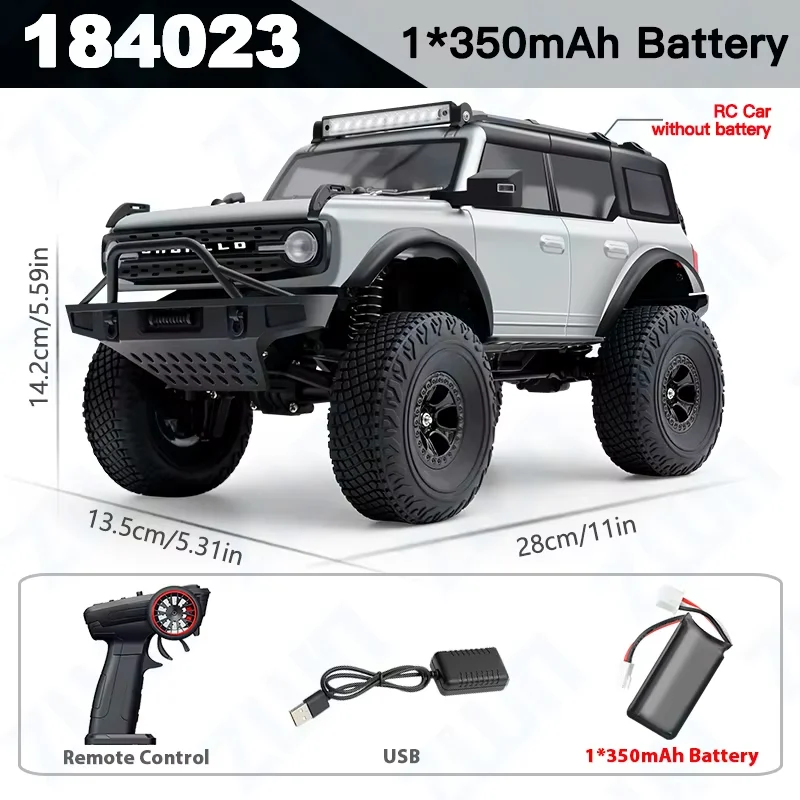 (prata) Carro De Controle Remoto 2.4g 4wd Com Luzes Led, Brinquedo De Carro Escalador Rtr