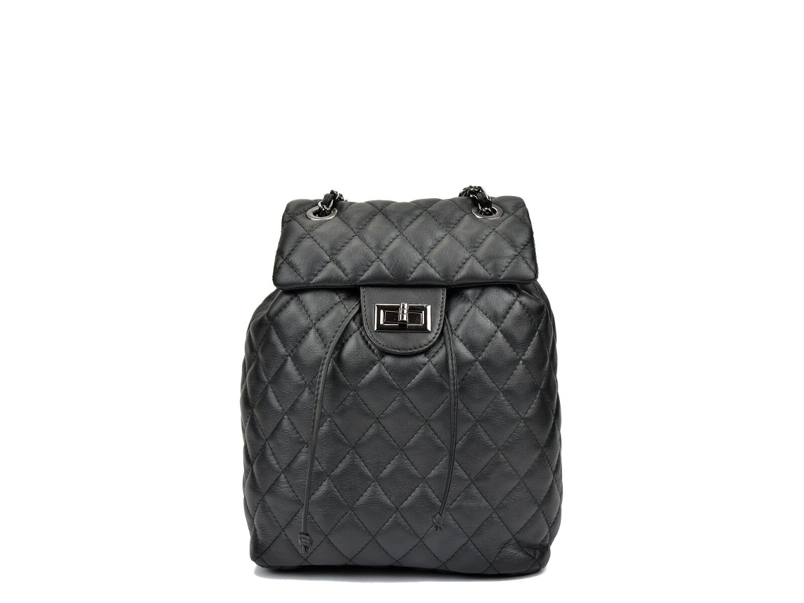 Mochila Casual Anna Luchini Ss22-Al-2165-Nero Preto 22 X 32 X 11 Cm