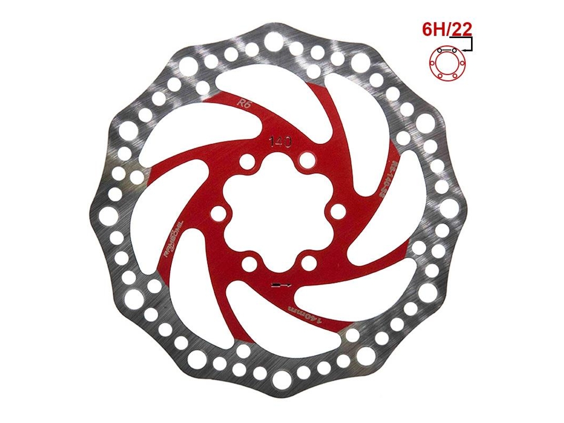 Disco De Freio R6.1 140mm 6h Vermelho