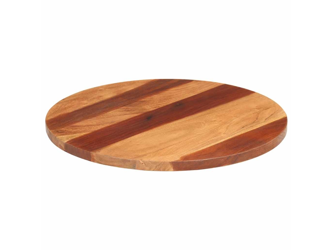 Vidaxl Tampo De Mesa Redondo Madeira De Acácia Maciça 25-27 Mm 60 Cm