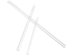 Conjunto de 3 réguas de acrílico transparente para design profissional, superfície resistente e lisa, portáteis.