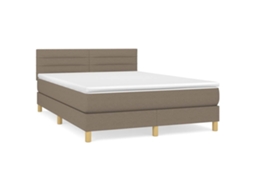 Box Spring Bed, Box Spring Beds Vidaxl Cinzento-acastanhado Tecido (140 X 200 Cm)