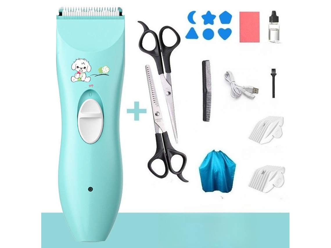 Corta Cabelo Bebé Silencioso Hexinyigjly Lâmina Cerâmica R-blade, Ipx7, Carregamento Usb Rápido Azul