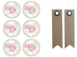 Etiquetas YOUDOIT Rosa Fundo Branco (20 Und)