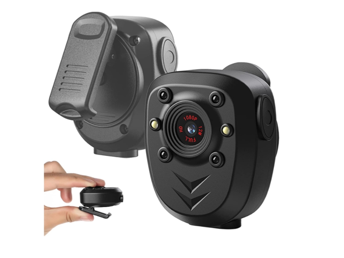 Câmera Corporal Embutida 32gb Memória, 1080p, Gravador De Vídeo Policial, Wearable, Visão Noturna, Clipe De Bolso, Ir, Para Casa Yizhood (preto)