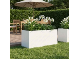 Vidaxl Vaso De Jardim Branco 80 X 40 X 40 Cm Aço Laminado A Frio