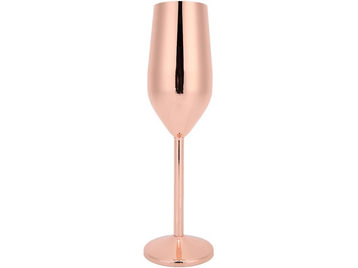 Copa De Champan De Acero Inoxidable Presente De Casamento Aniversário Cristal Reutilizável Dourado Rosa