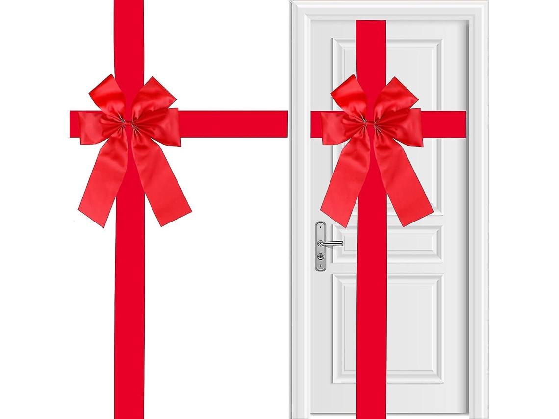 Omni lazo Grande de Fita Vermelha para Natal, Adorno Versátil para Portas, Armários e Árvore de Natal