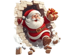 Adesivo De Parede 3d Com Efeito Rachado Para O Natal, Ideal Para Festas Natalinas, Decoração De Casa Artística