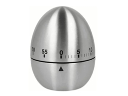 Temporizador De Ovo Aço Inoxidável, Cozinha Mecânico 60 Minutos, Base Antiderrapante, Para Assar