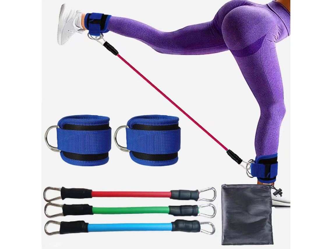 Elásticos De Tornozelo Com Cintas Glúteos Treino Com Bolsa - Azul - Eifson
