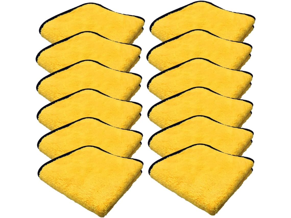 Conjunto De 12 Toalhas Microfibra Superabsorventes Para Limpeza Carros E Casa Pano Lavagem Automotiva Vayotoy