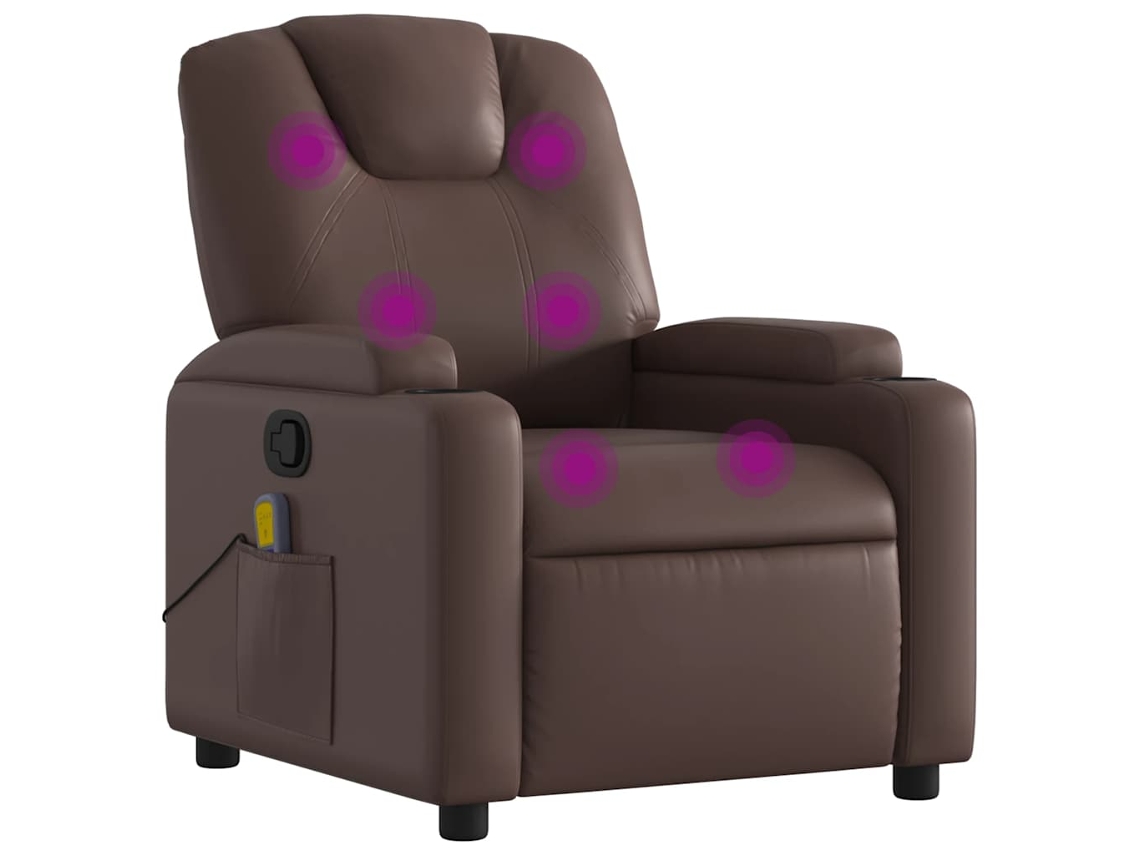 Massage Recliner Chair, Massage Recliner Chairs Vidaxl Marrom Couro Artificial