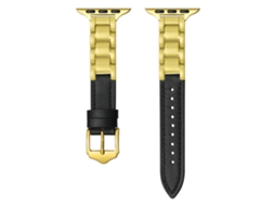 Compatível com Apple Watch Series 10, 9e e 8-ultra. Pulseira de cerâmica e couro genuíno, Fivela De Pino, Red Com.