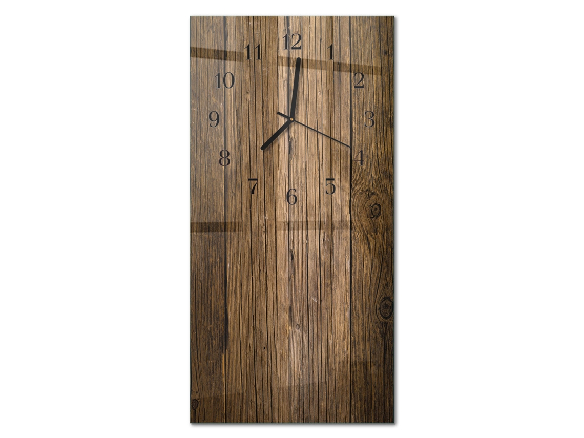 Relógio De Parede De Vidro Castanho Espelharte (30x60 Cm)