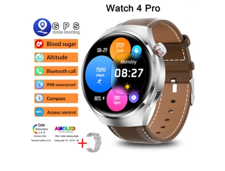 Smartwatch Timovo® Reloj Inteligente Para Android Ios Gt4 Pro Relógios À Prova Dwaterproof Água, Fitness Ao Ar Livre, Nfc, Rastreador Gps Preto
