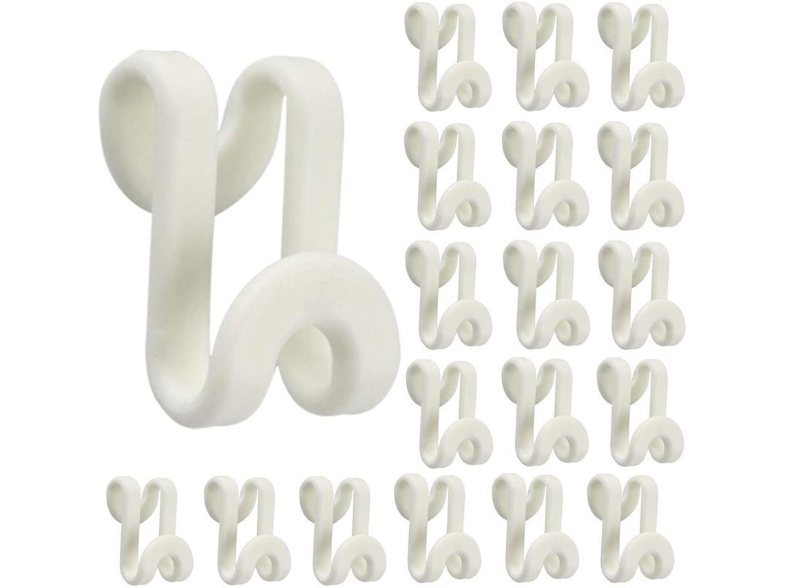 Conector de gancho de roupas mini branco plástico economizador de espaço 20 peças | S/MARCA