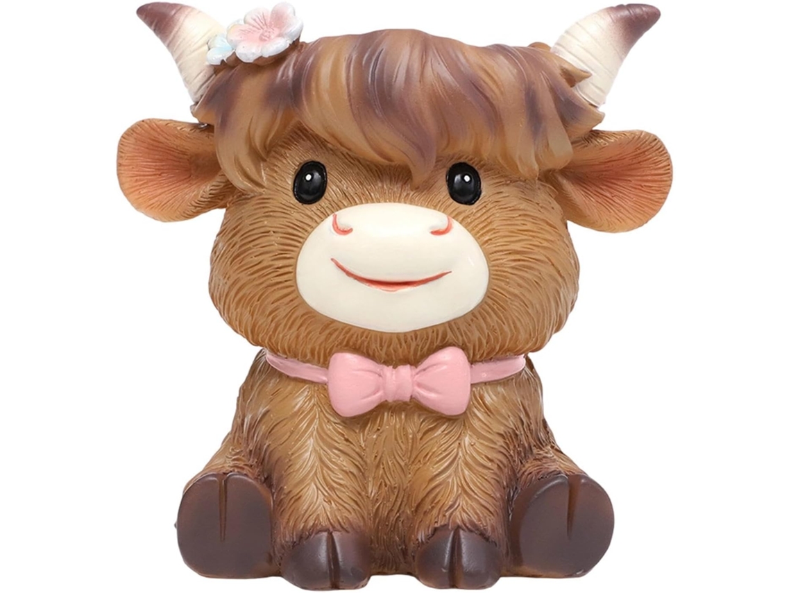 Estética Botânica Bovina Vasos de Flores em Formato de Animais com Drenagem, Decoração Charmosa para Casa, 11 X 8 X CHABERLU