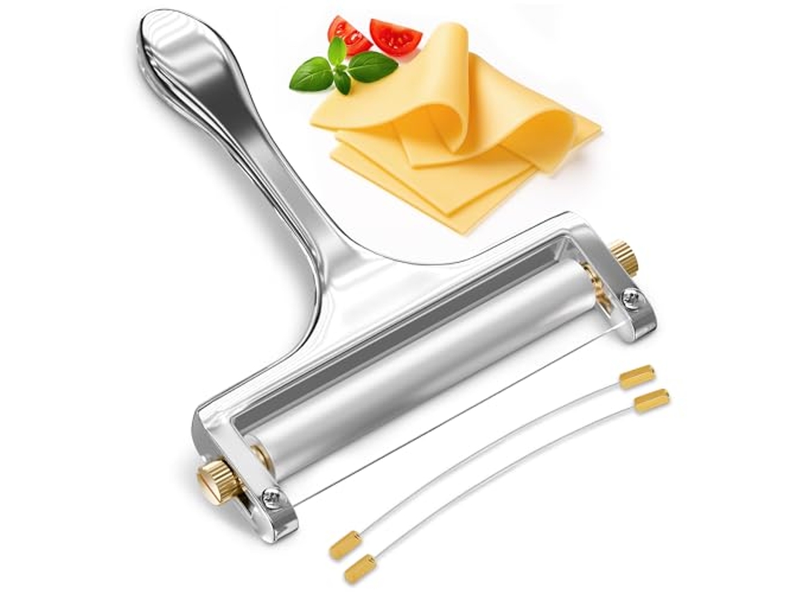 Ralador De Queijo Manual Profissional Com Espessura Ajustável E Lâminas Extras, Lâmina Afiada Em Aço Inox Para Uso Na Cozinh Aquaforge