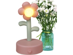 Luminária de mesa decorativa em formato de flor, sem lâmpadas.