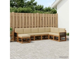 Vidaxl Conjunto De Sofás Para Exterior 8 Pcs Natural E Bege