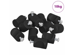 Conjunto 968 Maçanetas De Armário Vidaxl Preto Ferro (m4 X 12 Mm)