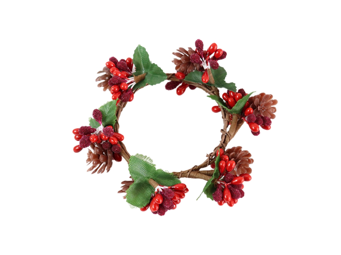 Decorette Coração De Natal Com Pinhas E Velas Decorativas Laxiscreed Para Diy E Decoração Festiva