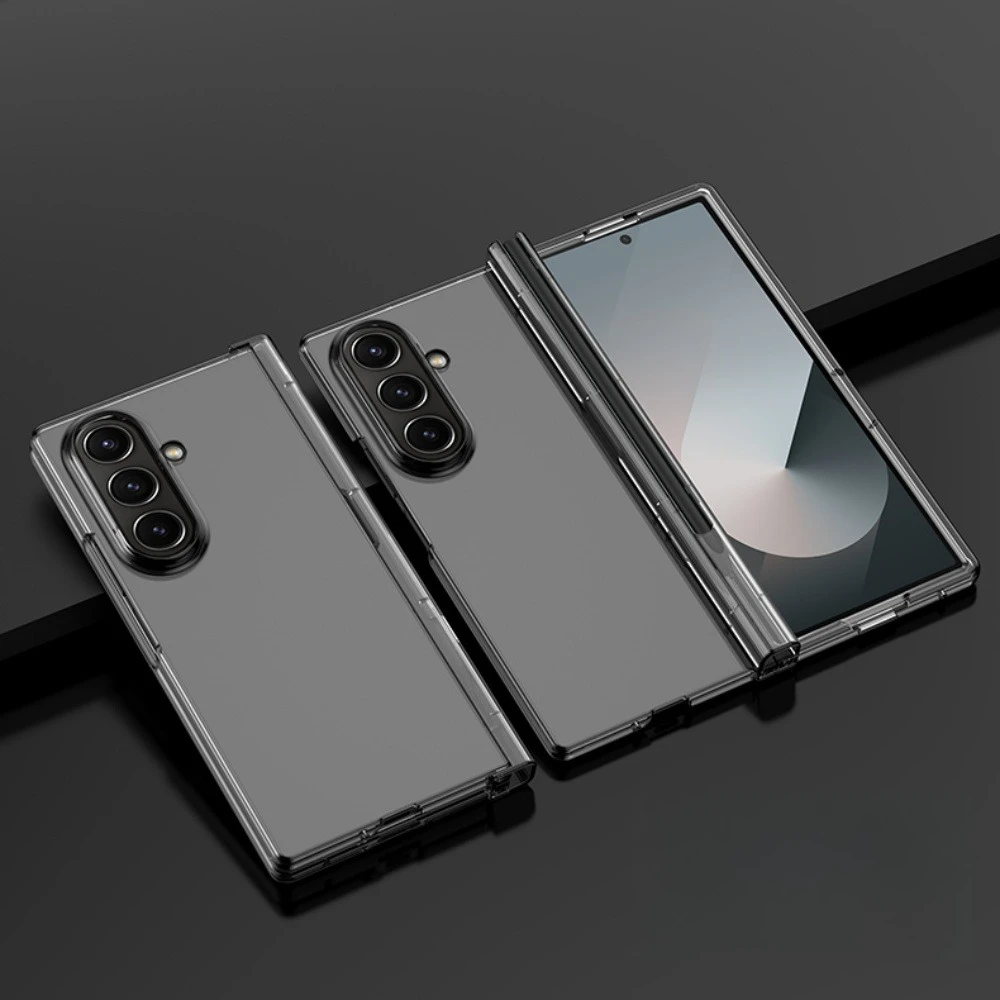 (transparente, Galaxy Z Fold6) Capa De Luxo Em Policarbonato Com Toque Suave E Compartimento Para Caneta Stylus
