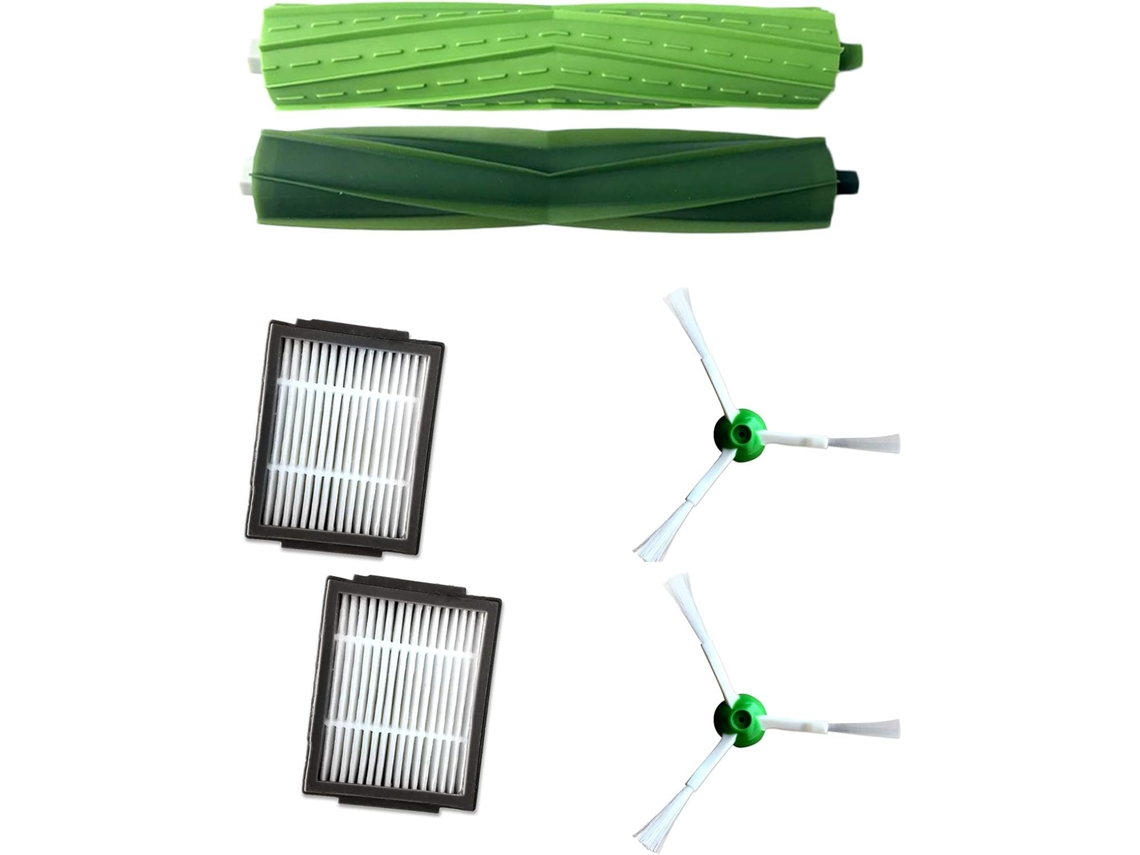 Irobot - Kit De Recarga Da Série Roomba - 2 Filtros De Alto Desempenho, 2 Escovas De Limpeza De Cantos E Bordas E 1 Conjunto De Multi-escovas - Verde