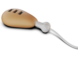 HUB MOJIPOWER Chicken Thigh (USB - 3 Portas - Castanho)