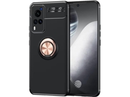Capa Párachoque Proteção Graus para Vivo Vivo X60 Pro HONGWE. Vidro Temperado com Anel de Suporte Preto