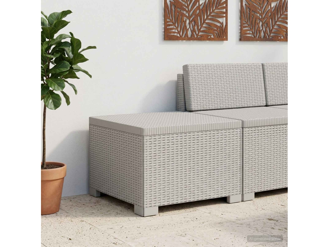 Vidaxl Sofá De Jardim 1 Lugar Look Rattan Pp Branco