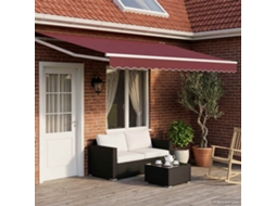 Vidaxl Toldo Retrátil Elétrico Vermelho Borgonha 4 × 3 M