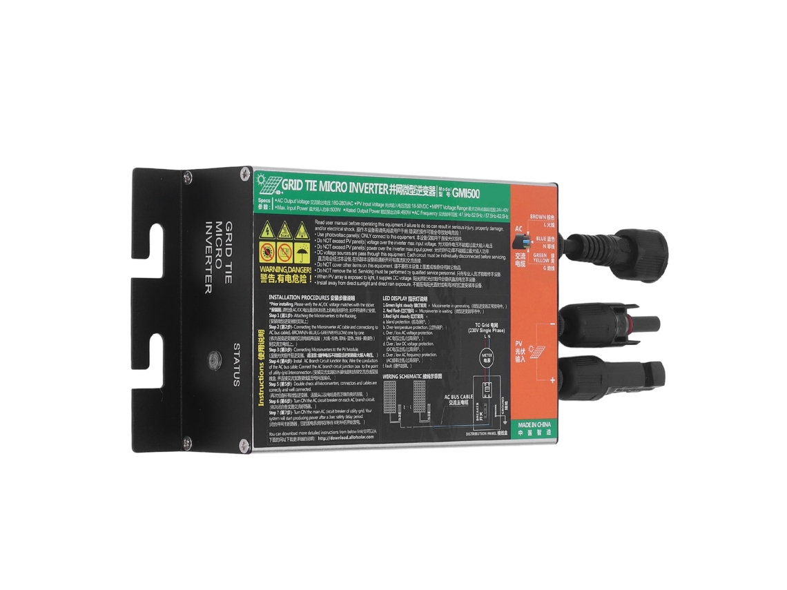 Inversor Solar Micro Mppt De Rede Com Ondas Senoidais Puras 120v