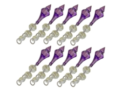Omni 10 Peças de Prismas de Cristal para Lâmpada de Teto Acrílico Pendente Decorativo Diy Zekai Branco e Roxo