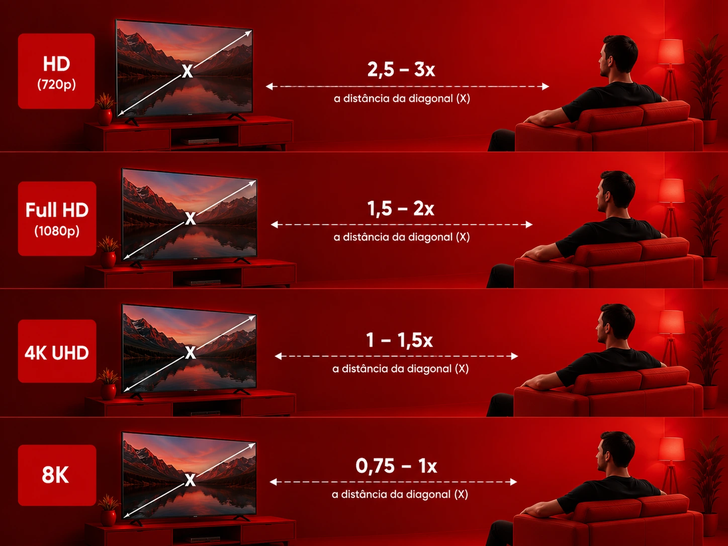 distância TV Sofá