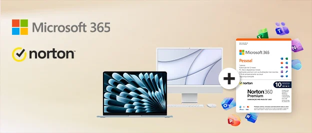 25% desconto direto em Bundle Microsoft 365 + Norton 360