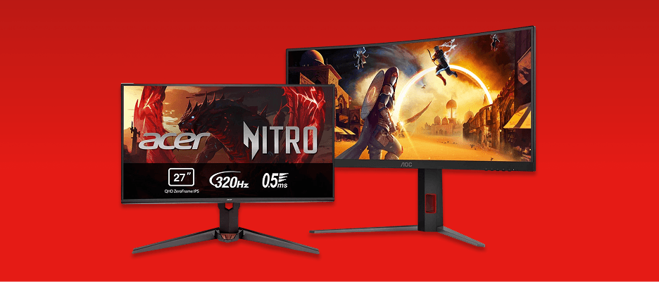 Até 100€ sobre PVPr em Monitores Gaming